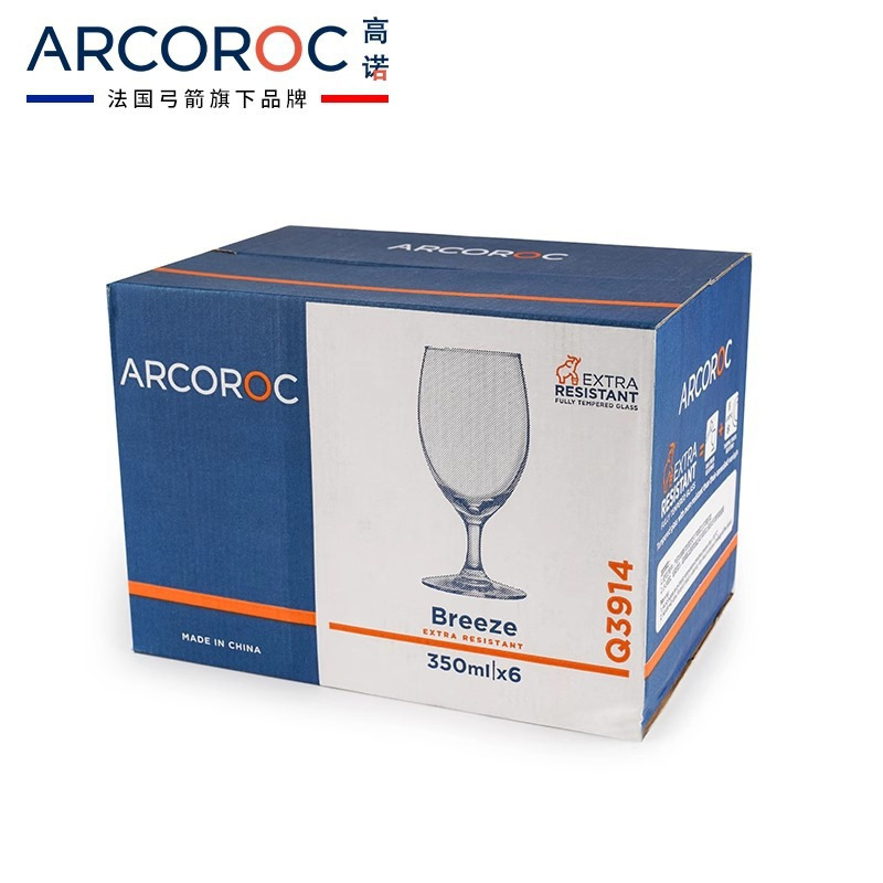 Precio de fábrica al por mayor arco y flecha Gao Nuo copa de vino de vidrio templado de lujo ligero copa de vino gruesa a prueba de caídas copa de vino comercial