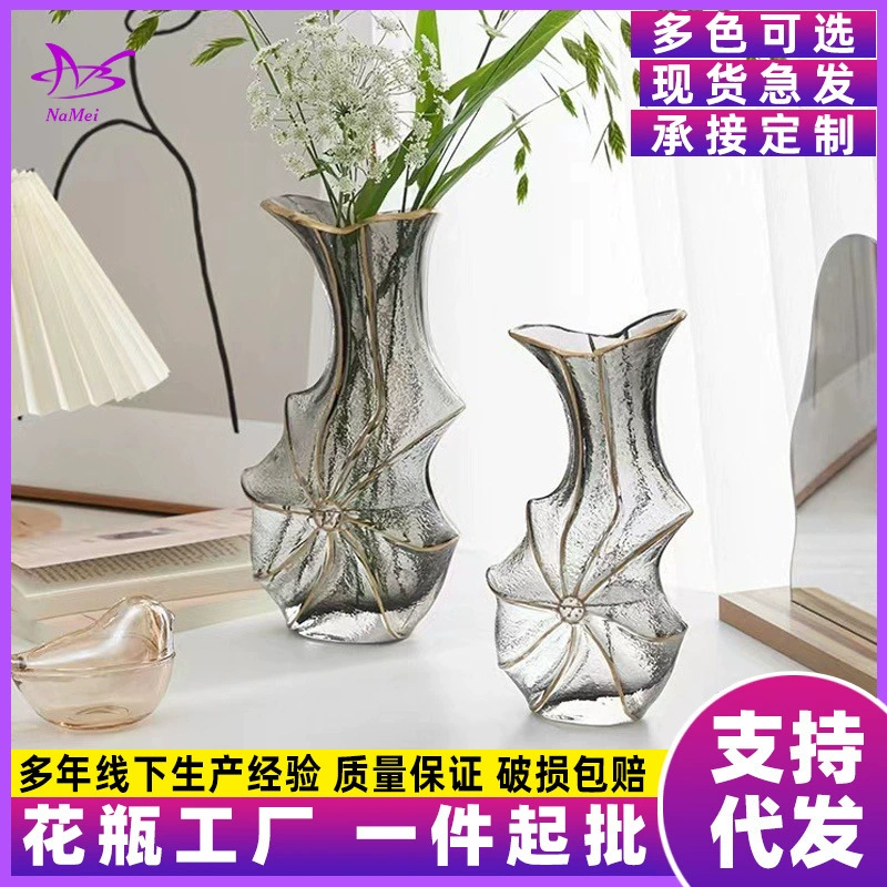 В стиле ins Красивая свежая Цветочная композиция гидропонная гостиная Настольный светильник Роскошная художественная Высококачественная декоративная стеклянная ваза