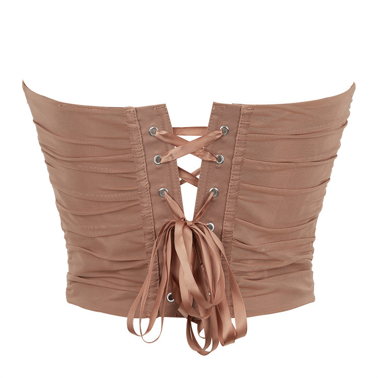 Nuevo estilo negro transpirable hilo elástico de soporte de pecho chaqueta sexy estación independiente de comercio exterior transfronterizo transpirable