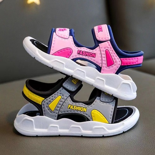 Girls Sandals  New Summer Soft Sole Anti-Slip Boys Princess Flat Bottom Korean Style Sports Children's Beach Sandals