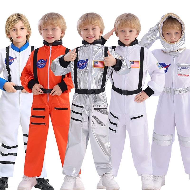 Halloween Children's Spacesuit Cosplay Costume Astronaut Pilot Uniform Space Theme Halloween Children's Spacesuit Cosplay Costume Astronaut Pilot Uniform Space Theme