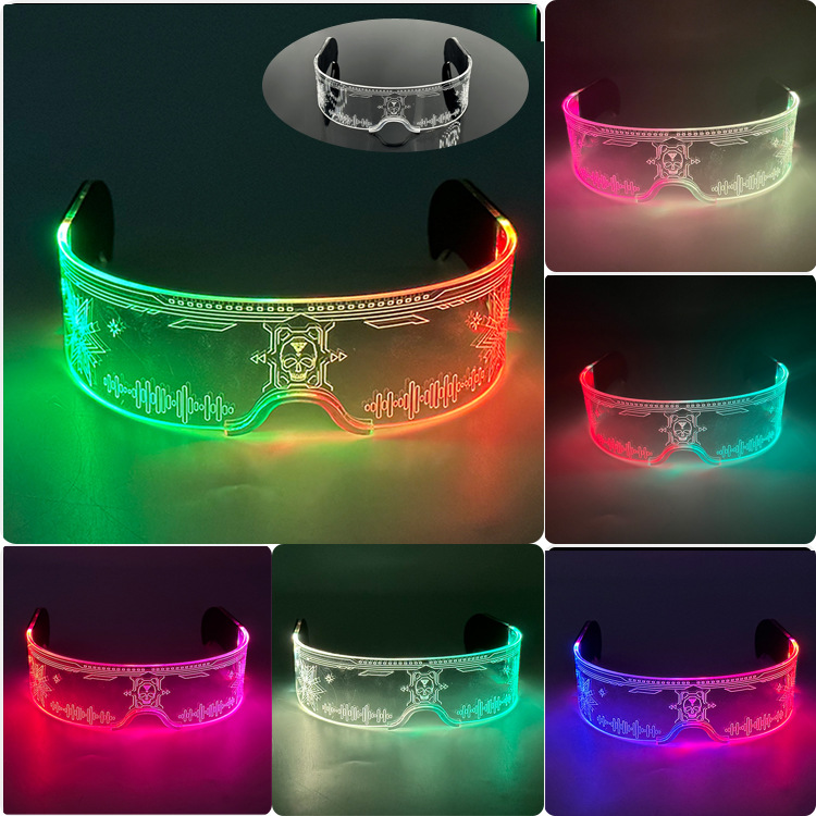 Tecnología LED máscara de mitad de cara colorido doble control modelado de moda fiesta Bungee LED props acrílicos