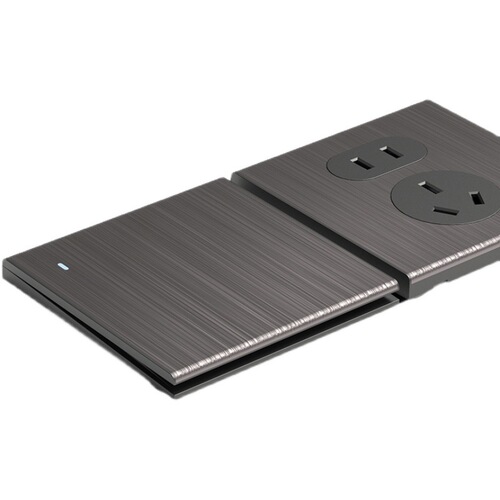 International electrician type 86 concealed stainless steel switch socket ultra-thin panel with one opening and five holes 16A air conditioner wholesale USB