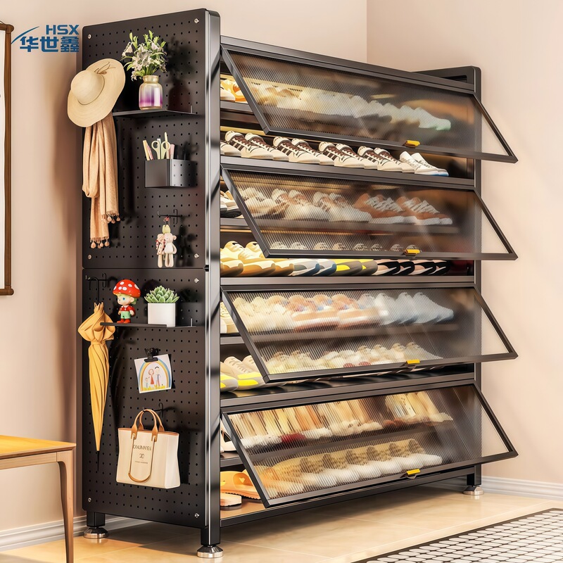 Shoe Cabinet for Home Use, Integrated Wall-Mounted Entryway Storage Cabinet, Dust-Proof Shoe Rack, Steel Large-Capacity Storage Cabinet Shoe Cabinet for Home Use, Integrated Wall-Mounted Entryway Storage Cabinet, Dust-Proof Shoe Rack, Steel Large-Capacity Storage Cabinet