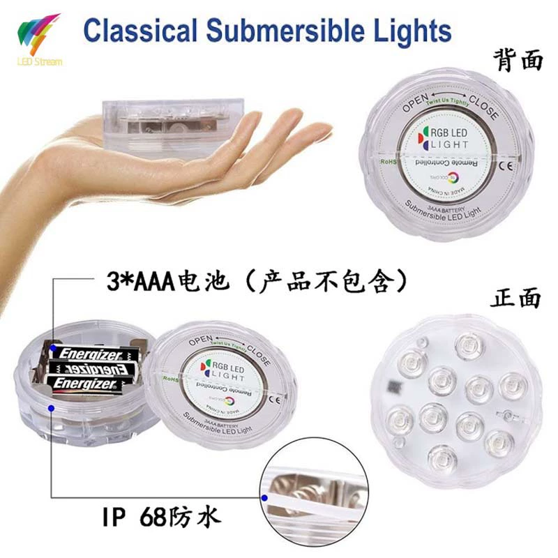Подводный свет LED, плавящееся светодиодное освещение для ванной RGB цветное, светильник-тыква аквариум водонепроницаемая лампа для аквариума