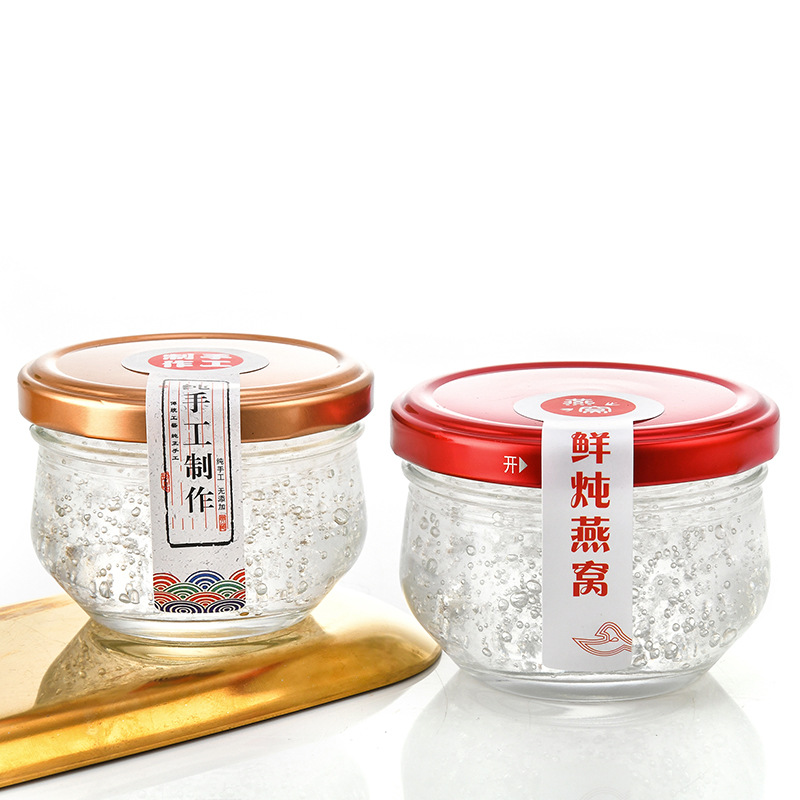 Yanwo Sealed Bottles Commercial Food-Grade High-Temperature Resistant Glass Sealable Jars Empty Bottles Snack Fish Collagen Desserts Fresh Cooking Cups