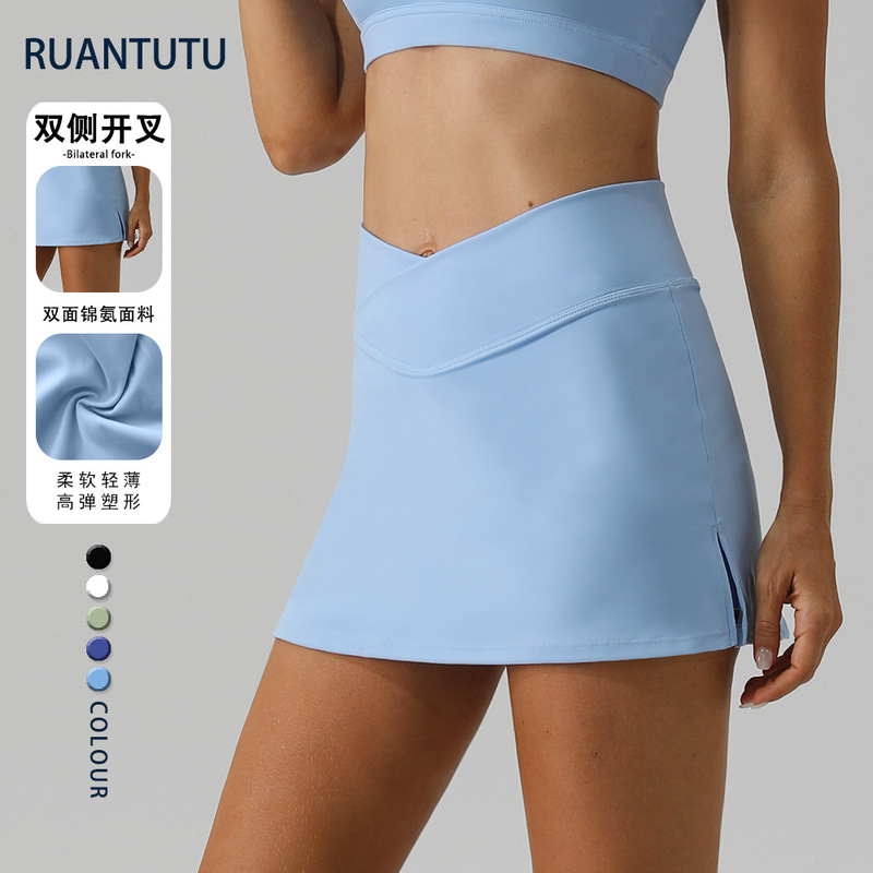 24 Summer New European and American Golf Sports High Waist Skirt Casual Running Skirt Anti-walking Fitness