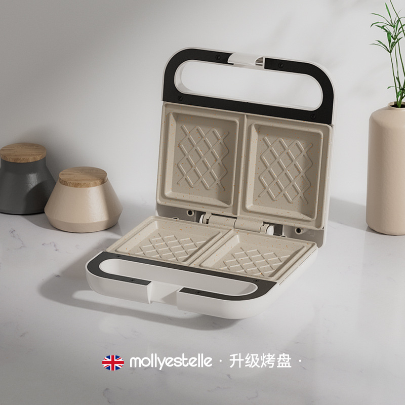 Mollyestelle ダブルプレートサンドイッチ朝食マシン家庭用多機能ワッフル軽食マシン小型パンマシン|undefined