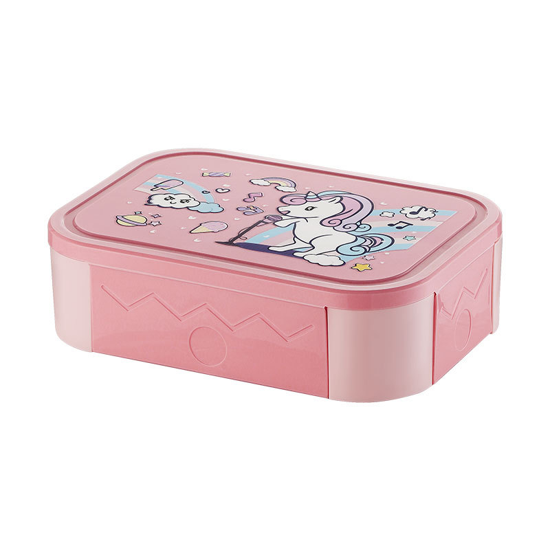 Amazon caja de almuerzo infantil transfronteriza caja de almuerzo de plástico de dibujos animados caja de almuerzo de microondas calentamiento caja de almuerzo de estudiantes