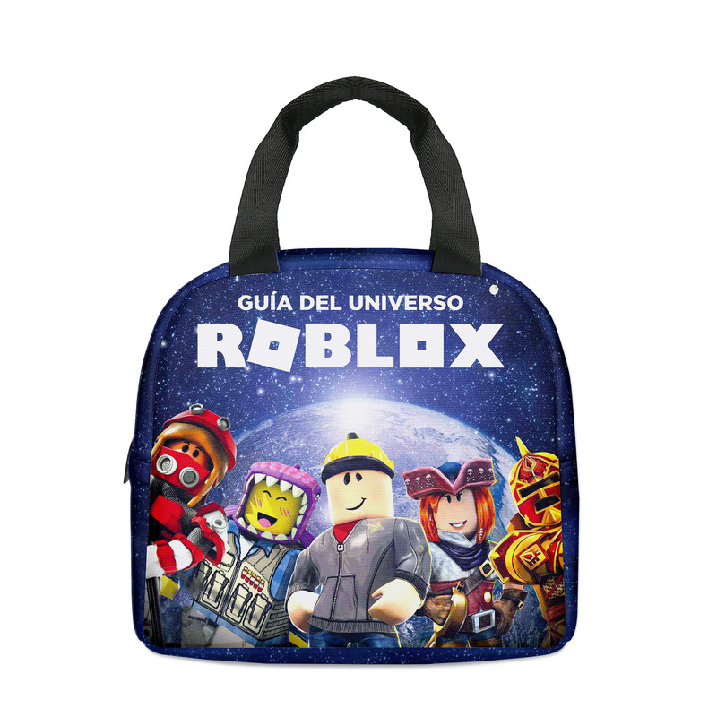 3D 新しい Roblox ROBLOX ランチバッグ小学生ランチボックスバッグ diy アイスバッグポリエステルプリント食事バッグ|undefined