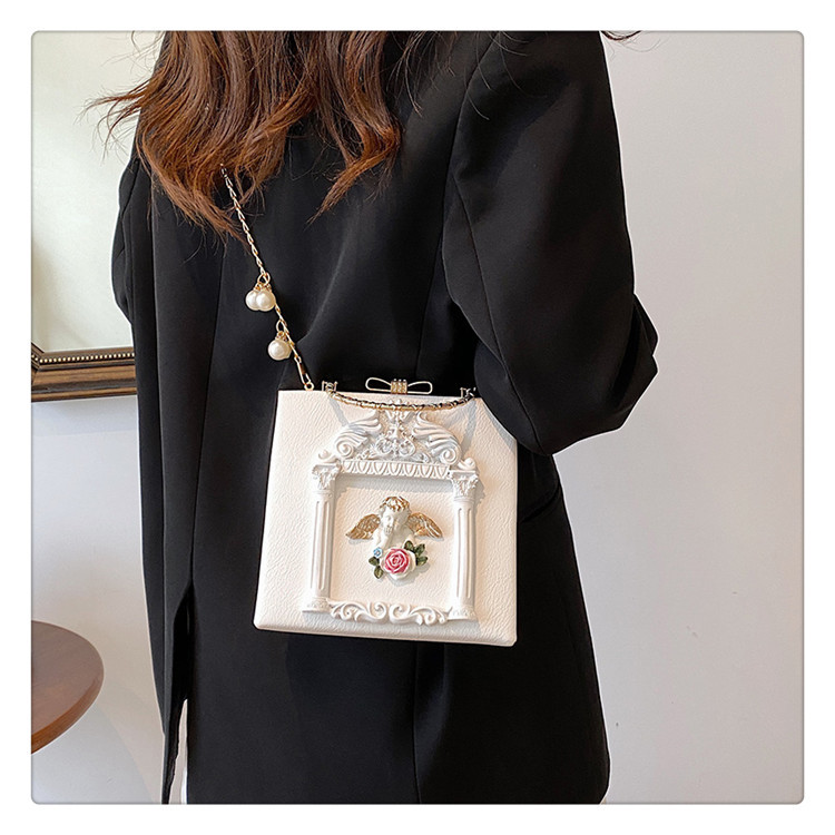 Retro Baroque Angel Flower Chain Shoulder Bag For Women_voghion.com