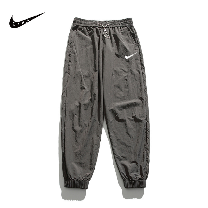 Men's 2026 Summer Workwear Ice Silk Sports Pants, Thin Jogger Nine-Point Pants, Elastic Quick-Dry Casual Pants