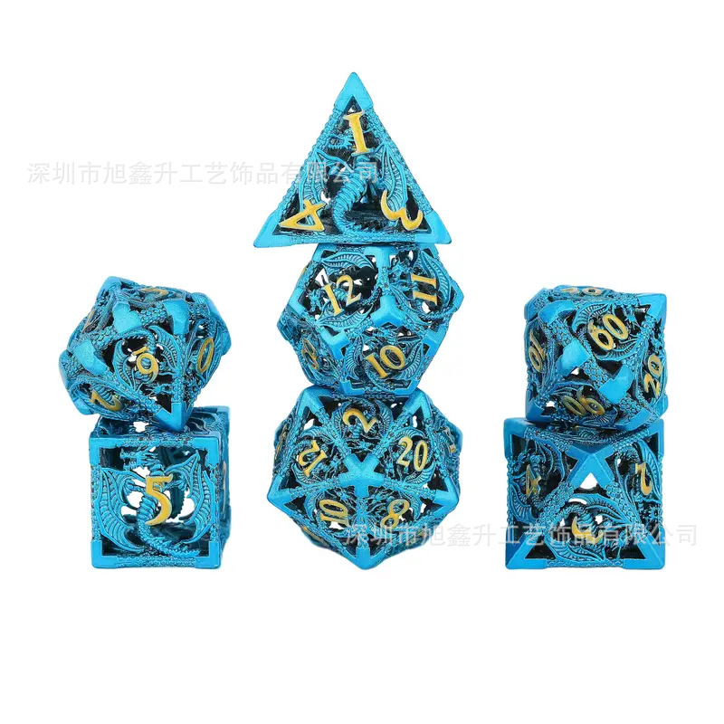 Kesulu metal hueco dragón Dados DND dragón y ciudad subterránea corriendo grupo juego de mesa multi-Cara dados digitales al por mayor D20