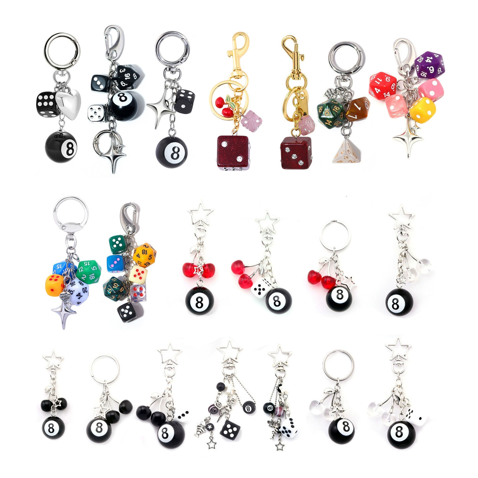 Classic table dice, keychain, mobile phone, pendant