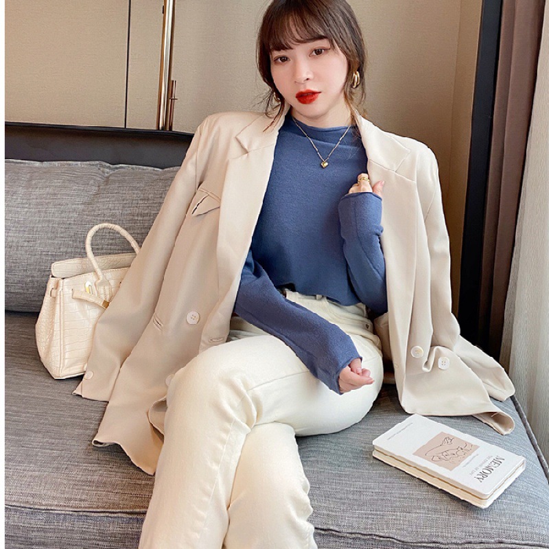 半高领打底衫女秋冬西装内搭毛衣秋冬洋气2022年新款早秋针织