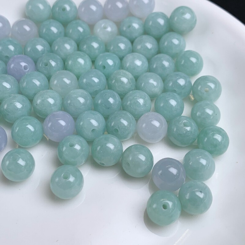 Jadeite Round Beads 8mm Bean Green Ice White Round Beads Burmese Jade a Grade Jade Loose Beads Bracelet Bead Accessories Four Jadeware Jadeite Round Beads 8mm Bean Green Ice White Round Beads Burmese Jade a Grade Jade Loose Beads Bracelet Bead Accessories Four Jadeware