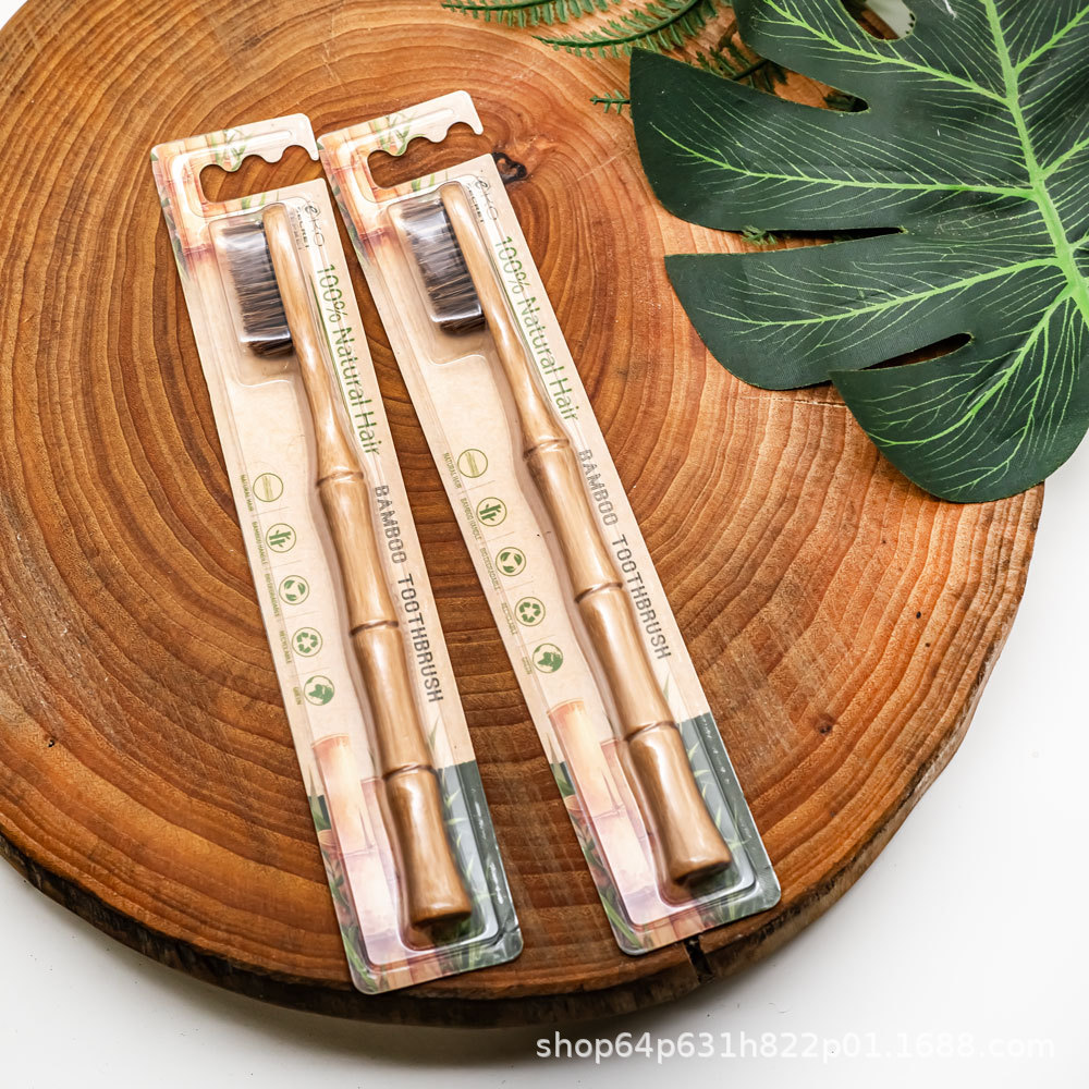 Xiuming cepillo de dientes de bambú de carbón activado de lana suave madera de mango ecológico natural, biodegradable de bambú orgánico