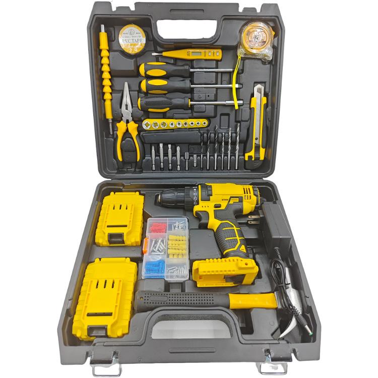 Fábrica de suministro directo de 21v de litio de alta potencia 95 piezas de conjunto de accesorios completos de doble velocidad de taladro eléctrico de impacto