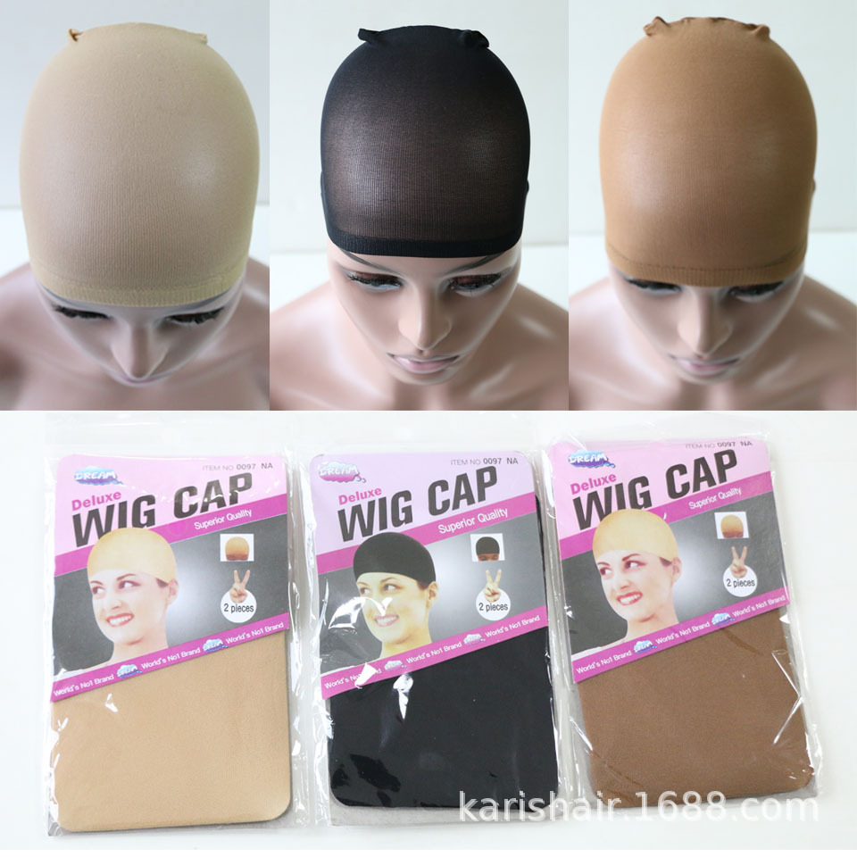 Casquillo de la malla de la peluca 2-Piece Set Head cover hair Net alta elasticidad vistiendo peluca