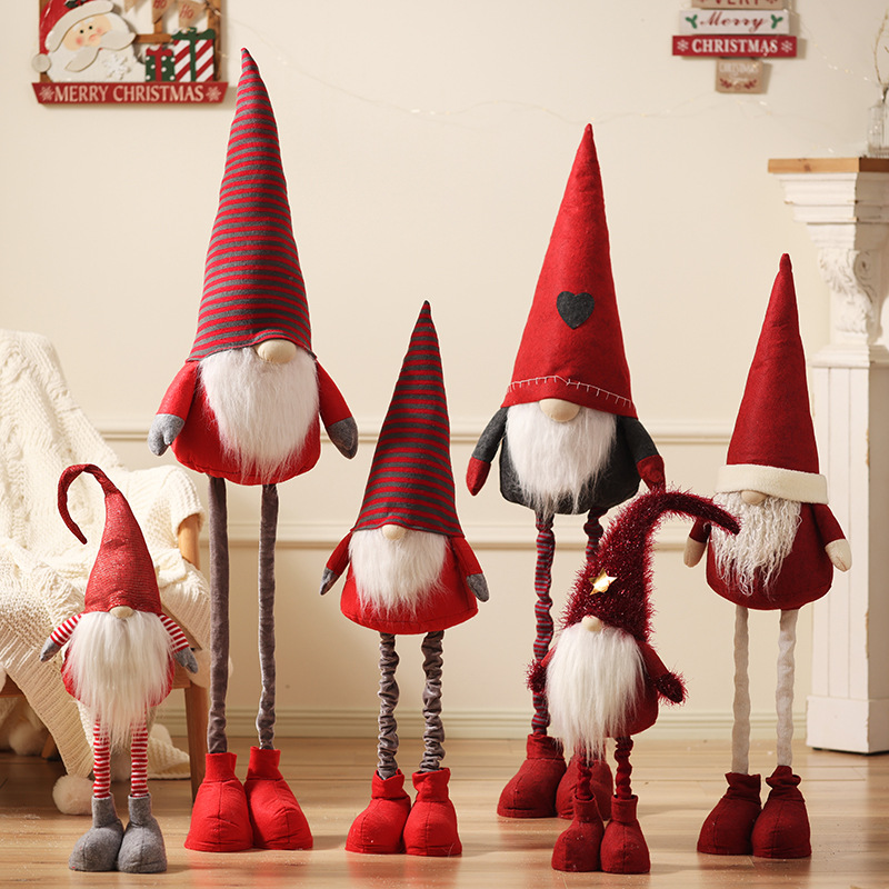 Nuevos productos transfronterizos muñecas de Papá Noel de tamaño grande Europa y América venta caliente sin cara viejos accesorios de diseño de escena de Navidad