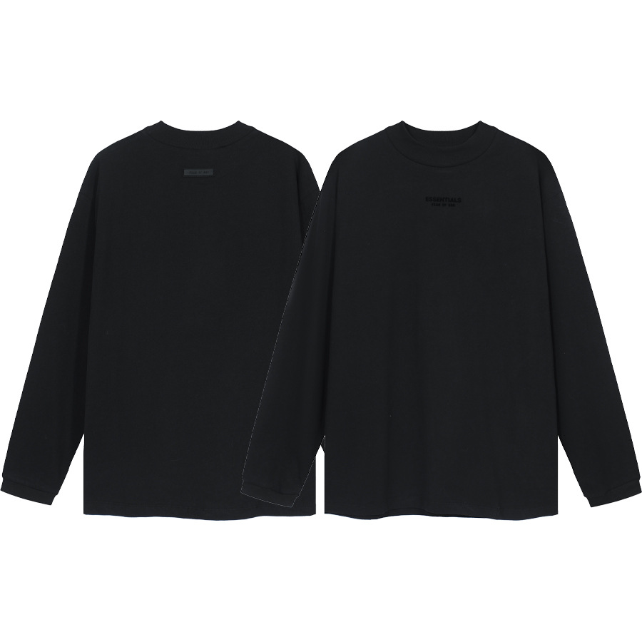 FOG 23FW nueva serie de manga larga Camiseta ESSENTIALS pecho pequeño Logotipo de silicona de los hombres de manga larga suelta