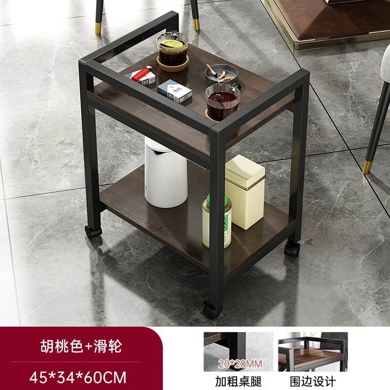 Mesa de mahjong, mesa de centro, estante de té, mesa lateral pequeña de doble capa móvil, sala de ajedrez y cartas, mini mesa de té especial para jugar a las cartas