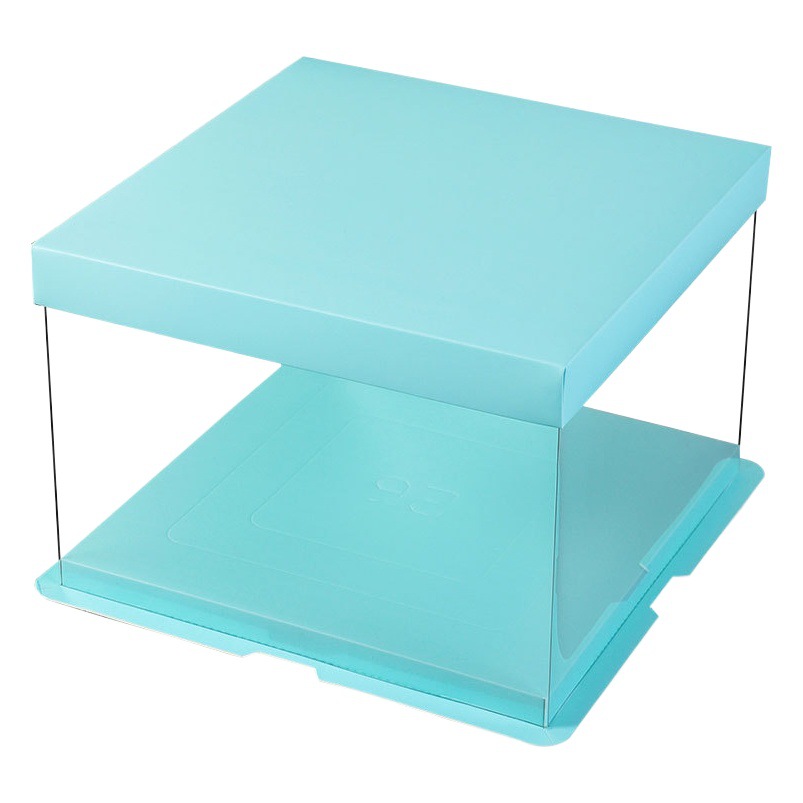 Cubierta de papel transparente caja de pastel caja de embalaje 6 6 6 6 8 8 10 + 12 pulgadas sola doble capa neta roja transparente cumpleaños caja de embalaje