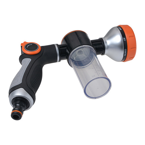Thumb push multi-function nozzle household watering flower brush car wash water gun foam watering can 8 functions adjustable