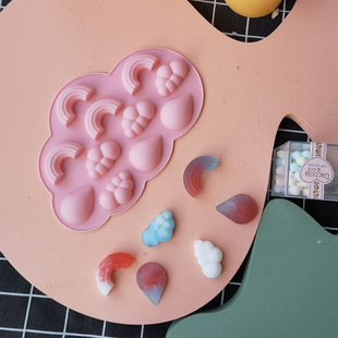 Cloud Rainbow 150 Chocolate Silicone Mold Cake Ice Cream Pudding Dessert Mold Soap Baking Utensils