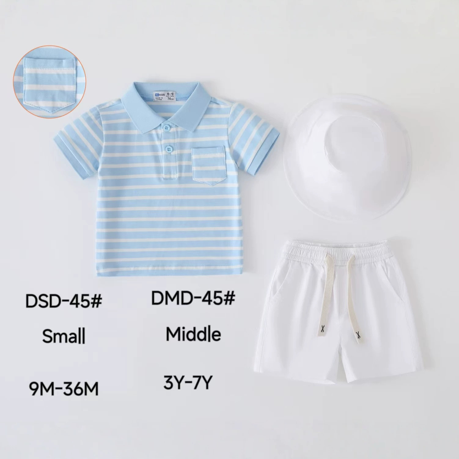 外贸套装婴童6M-36M新款3PCS夏季T-shirt+短裤+帽子宝宝套装DSD31