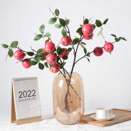 Simulated artificial fruit 6 big apple branches home furnishings decoration photography props living room fortune fruit new year
