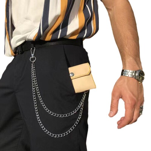 Temu hot selling European and American cross-border fashion metal boys multi-layer chain tassel body chain versatile geometric chain waist chain