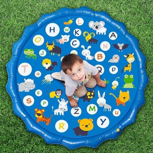 Alfombra de rociador de agua cruzada de PVC para niños al aire libre alfombra de agua de papel delfín rociador de agua para mascotas alfombra de agua