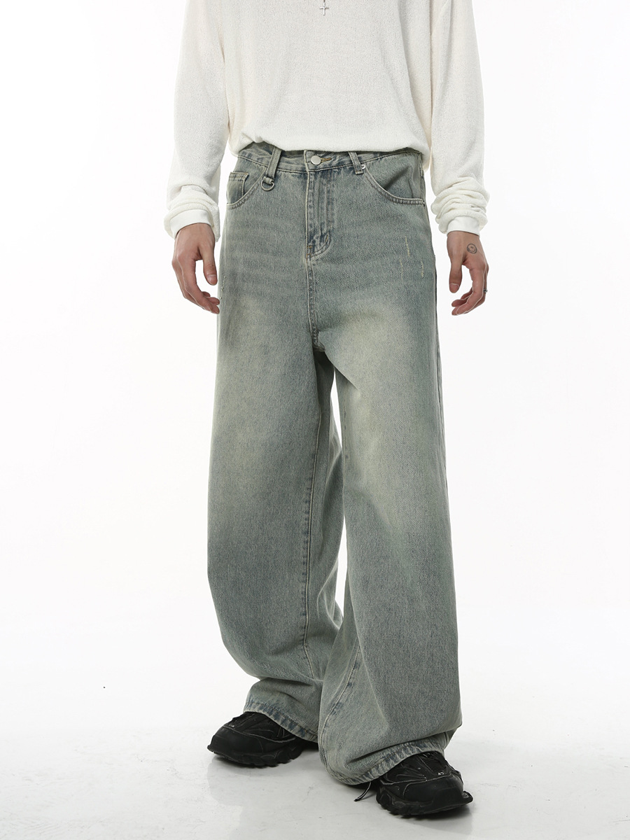 MTLCLOTHES para hombre | 2023 otoño nuevo producto suelto lavado blanco despojado camisa chaqueta pantalones traje