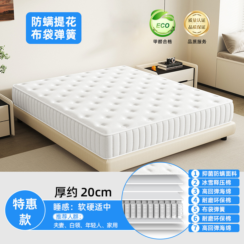 乳胶袋装弹簧床垫舒脊两用双人席梦思家用卧室公寓酒店1.8m可定制|undefined