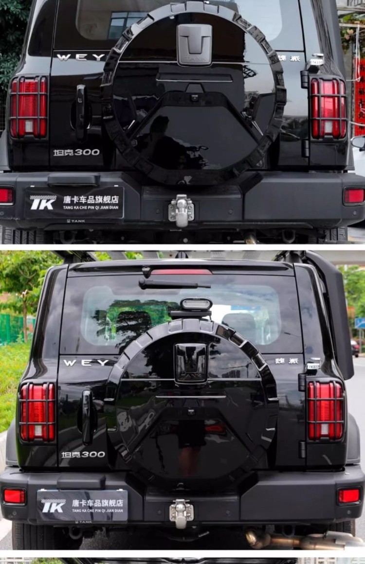 Tank 300 Spare Tire Cover with Indicator Light, Stainless Steel Spare Tire Shell, Modified Tire Protection Cover, Off-Road City Version Special Edition