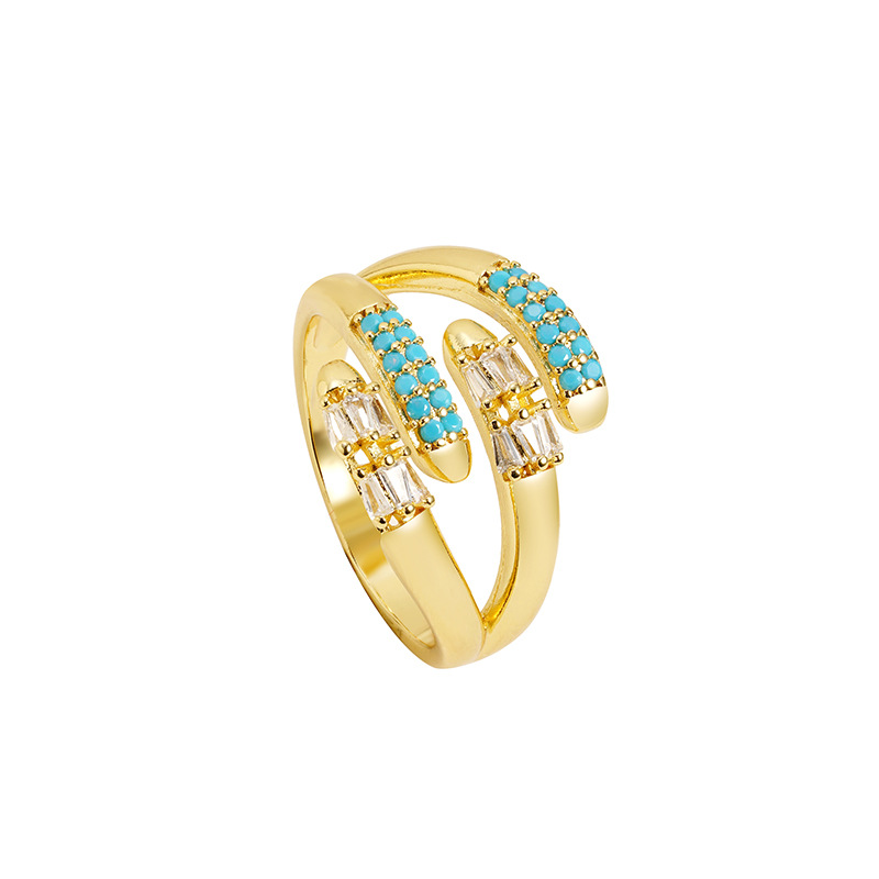 Anillo de oro de arena transfronterizo de mujeres chapadas en oro de 18 quilates nicho de estilo europeo y americano irregular joyas multicapa no se desvanecen joyas