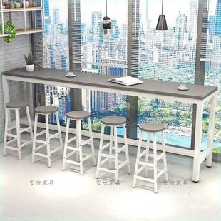 Balcony Bar Table by the Window, Milk Tea Shop Table and Chairs, Living Room Simple All-In-One Wall-Mounted Home Long Table and High Table