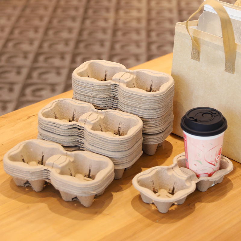 Soporte de dos tazas desgarrable, soporte de dos tazas desgarrable, envasado fijo, té con leche, café, desechable, universal desgarrable, soporte de dos tazas para llevar