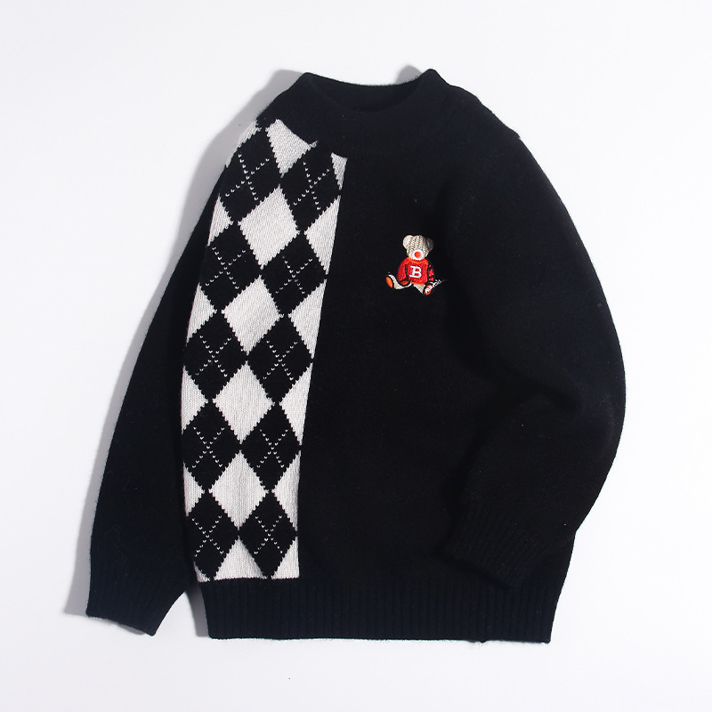 Children's cashmere knitted warm sweater for leisure