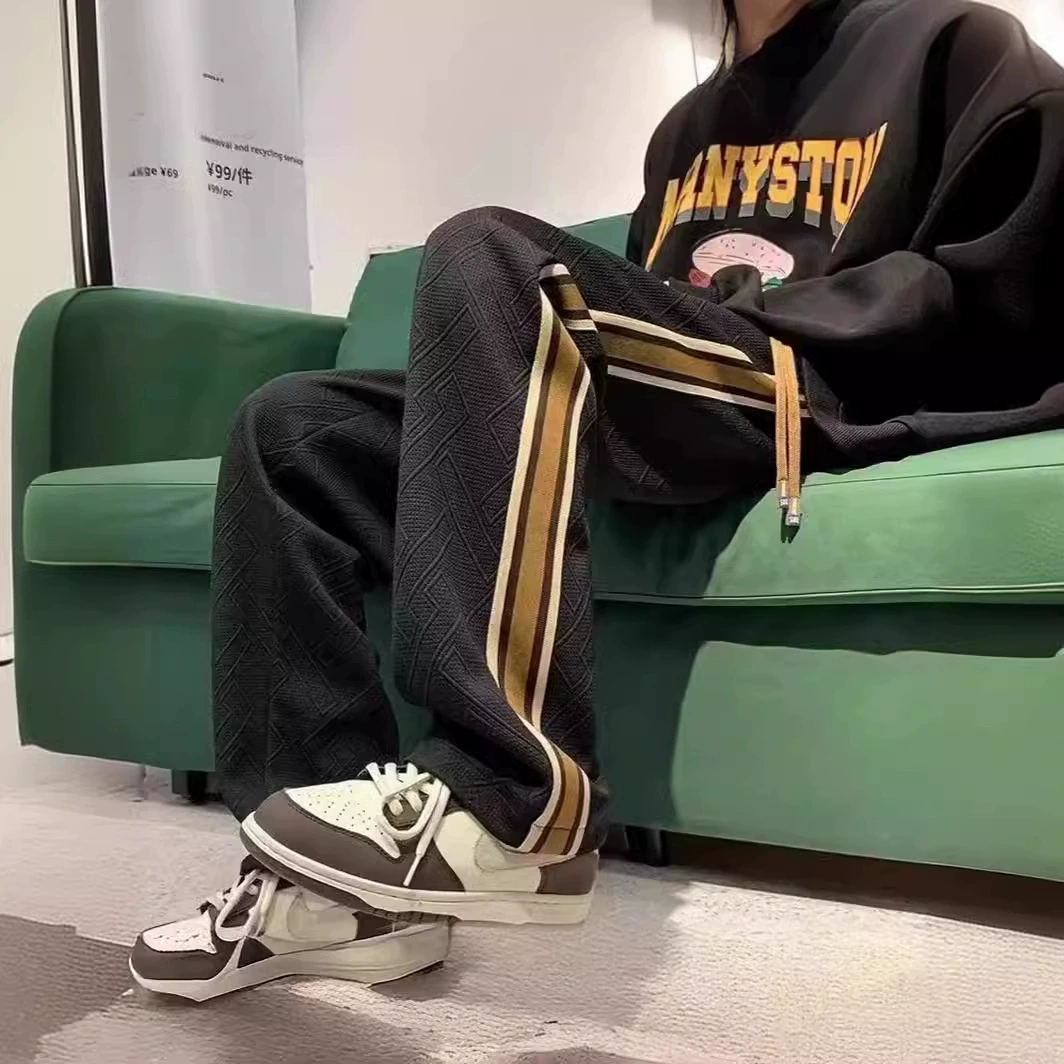 2024 новые широкие брюки осенние летние студенты мужского пола корейские свободные дикие повседневные брюки прямые спортивные брюки ins