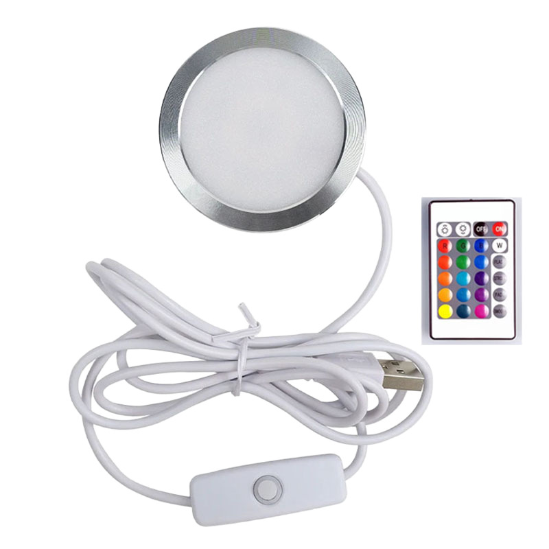 USB5V ultra delgada cubierta abierta armario redondo armario de vinos armario de exhibición lámpara de placa pequeña lámpara redonda lámpara de noche impresión 3D