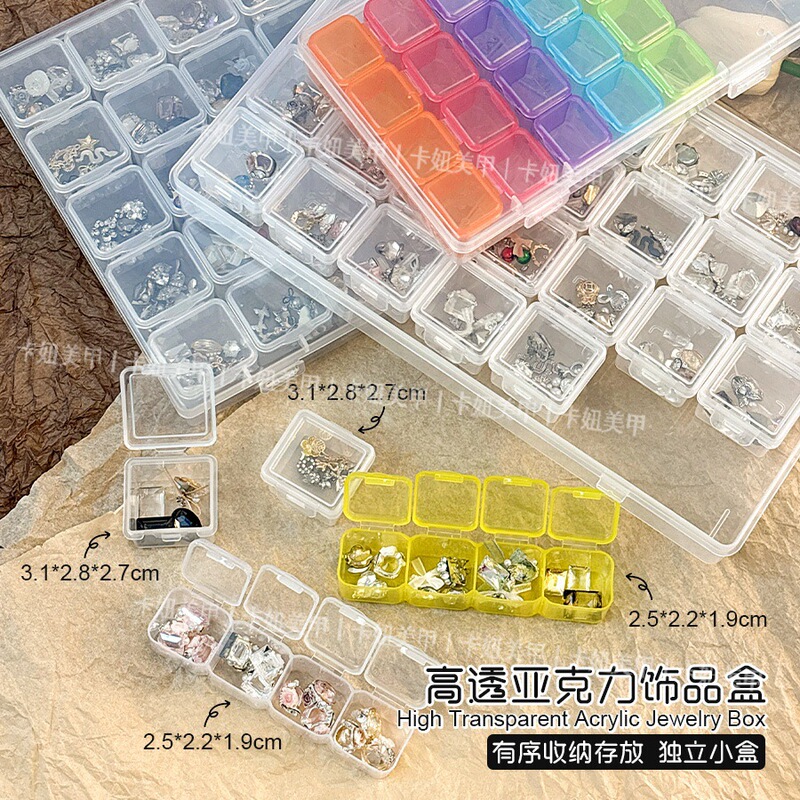 Manicure Transparent Portable Jewelry Box Necklace Earrings Anti-Oxidation Detachable Plastic Storage Box Popular Jewelry Box Manicure Transparent Portable Jewelry Box Necklace Earrings Anti-Oxidation Detachable Plastic Storage Box Popular Jewelry Box