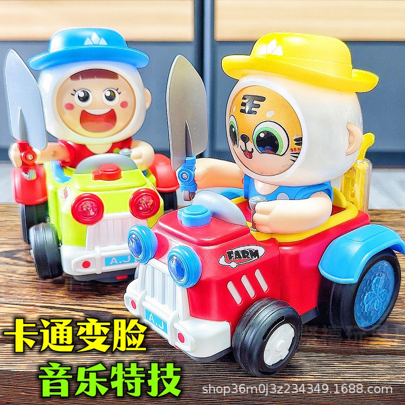Electric Cartoon Face Changing Rotating Dancing Stunt Car Toy Colorful Light Music Boys and Girls Toy Car Wholesale Electric Cartoon Face Changing Rotating Dancing Stunt Car Toy Colorful Light Music Boys and Girls Toy Car Wholesale