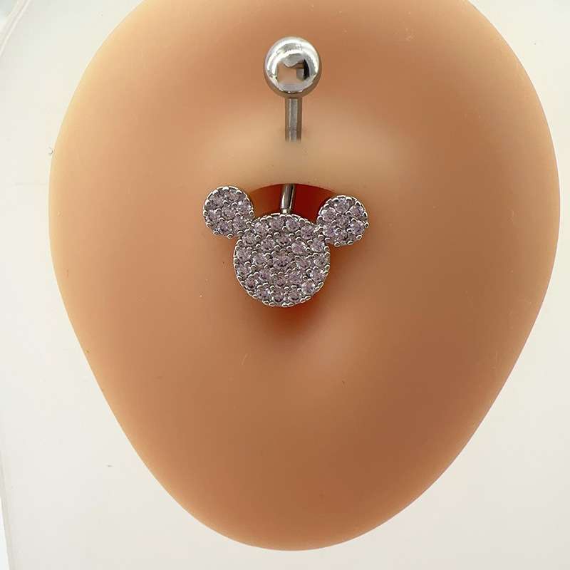 Piercing ombelico mickey mouse con zirconi per ragazze alla moda_voghion.com