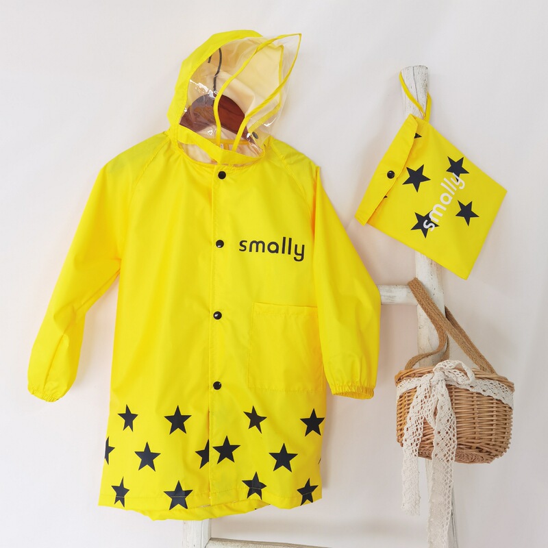 Kindergarten Primary School Printed Logo Group Corporate Three-Color Primary School Student Poncho with Handbag Kidsren's Raincoat