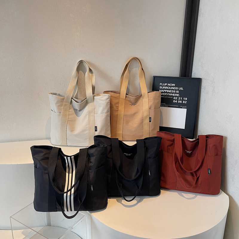 Cross-Border Large-Capacity Shoulder Bag for Women 2025 Adidas Fashion Student Handbag Das Canvas Bag Tote Bag for Women