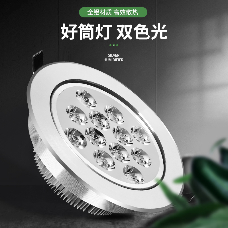 LED 스포트라이트 3W 천장 램프 다운 라이트 통로 램프 5W7W12W 황소의 눈 램프 내장 거실 천장 구멍 램프 골드 소형