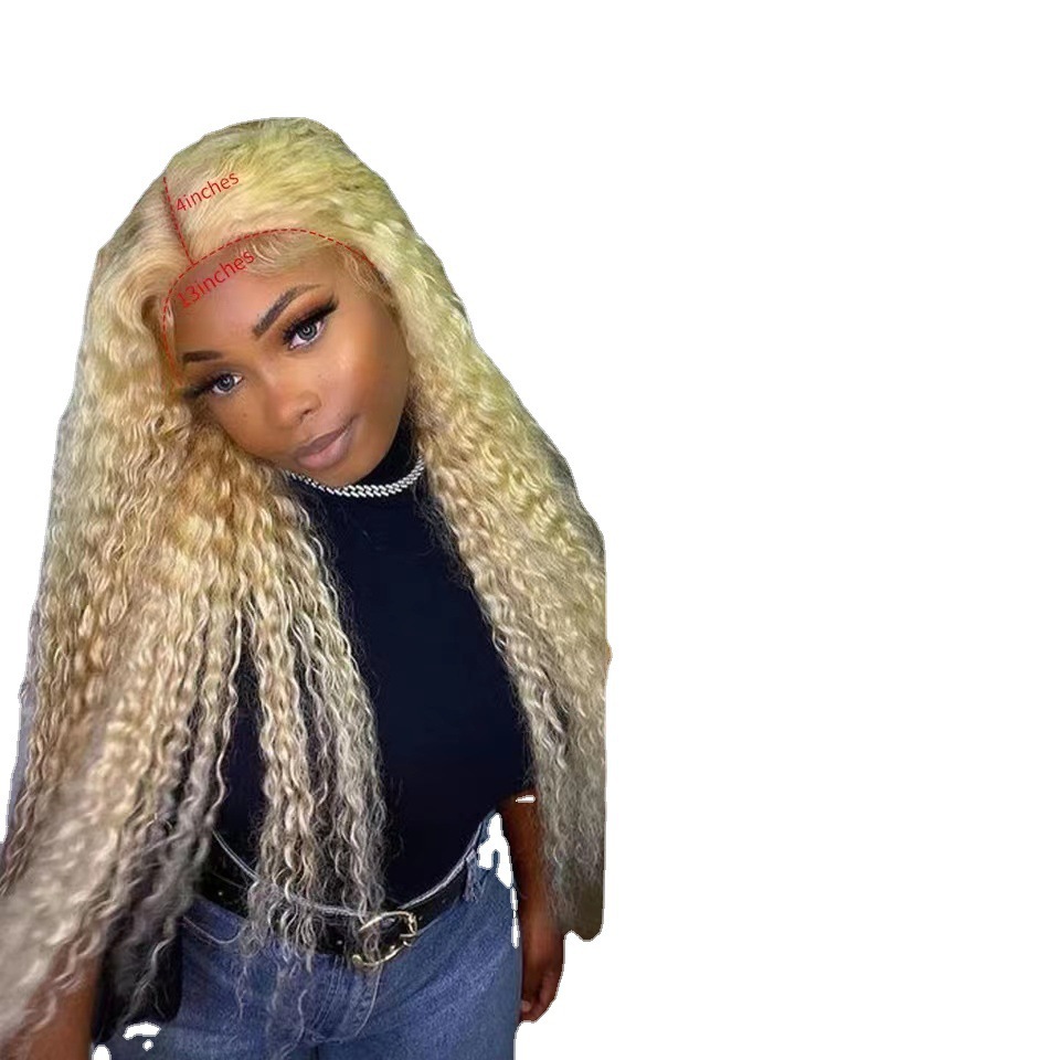 Parrucche lunghe e ricce in pizzo da donna con riccioli africani, capelli sintetici ondulati con clip, dimensioni medie, pizzo ad alta temperatura_voghion.com