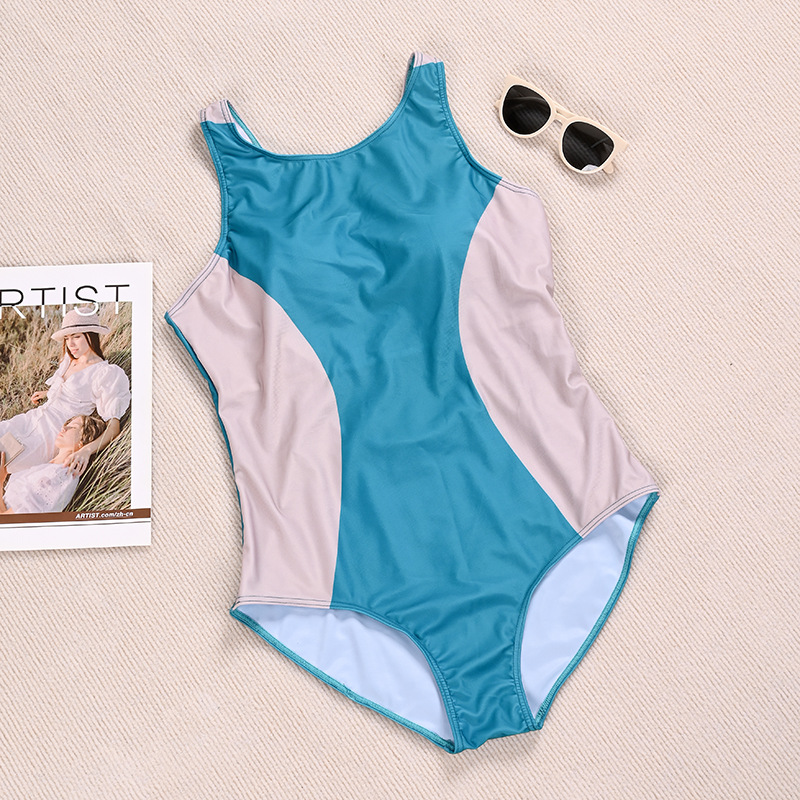 Verano nuevo estilo traje de baño de una pieza mujer sexy halter brillo adelgazante piscina profesional competitivo traje de baño de aguas termales al por mayor